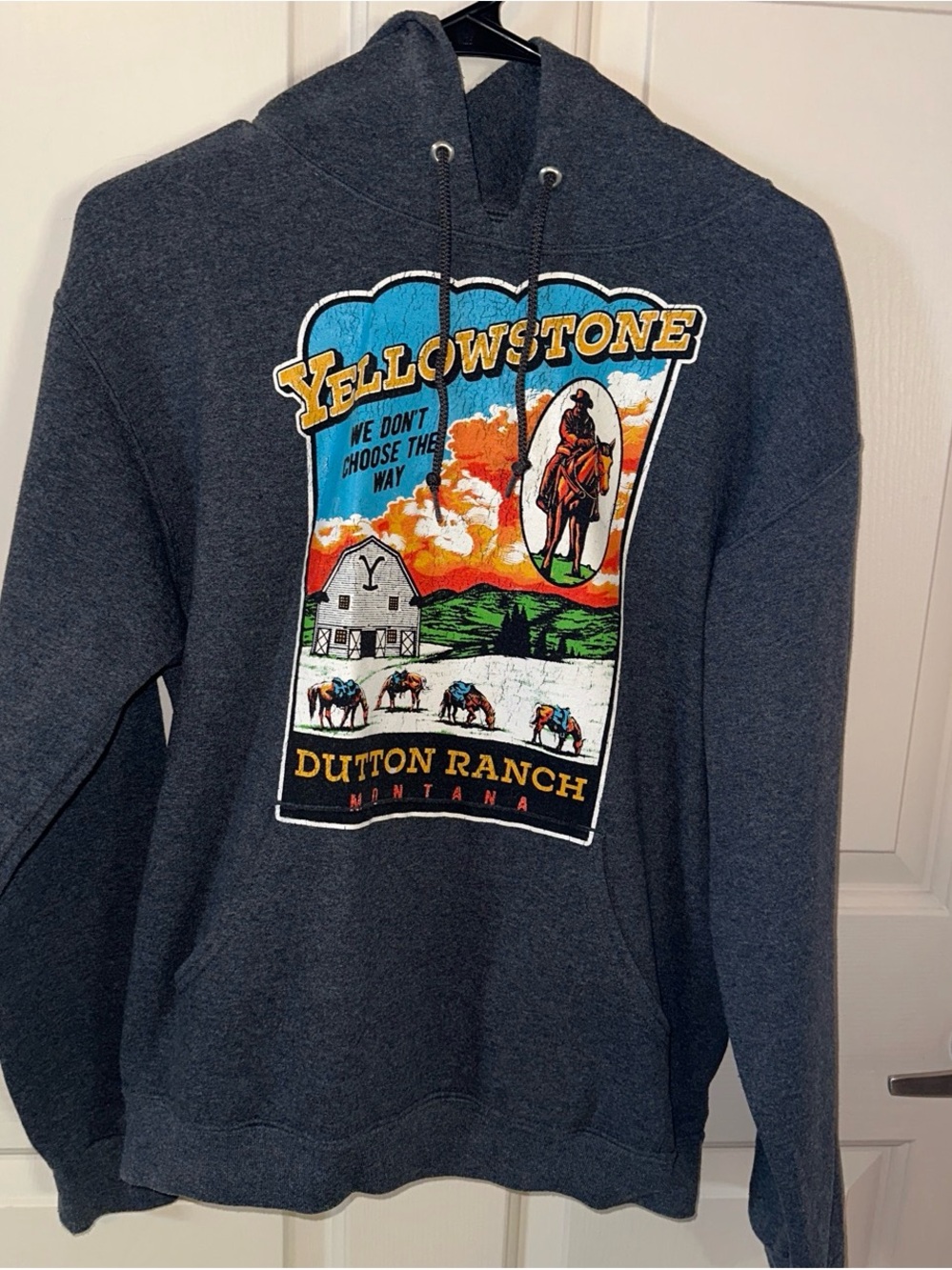 Yellowstone Dutton Ranch Graphic Hoodie - Dark Gray